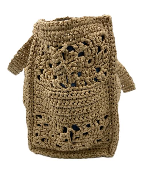 MADISON BLUE（マディソンブルー）MADISON BLUE (マディソンブルー) CROCHET TOTE BAG PAPEER ベージュの古着・服飾アイテム