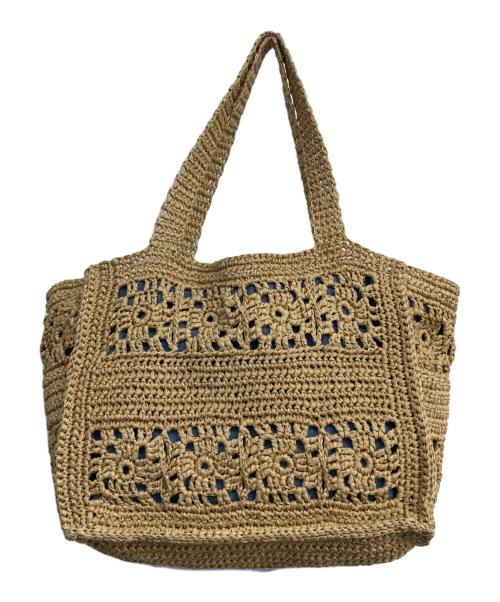 MADISON BLUE（マディソンブルー）MADISON BLUE (マディソンブルー) CROCHET TOTE BAG PAPEER ベージュの古着・服飾アイテム