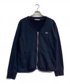 LACOSTEラコステ）の古着「ダブルジップスウェットカーディガン」｜ネイビー