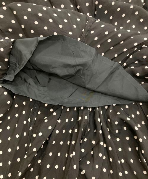JUNYA WATANABE COMME des GARCONS（(ジュンヤワタナベ コムデギャルソン）JUNYA WATANABE COMME des GARCONS ((ジュンヤワタナベ コムデギャルソン) キュプラドットプリントフリルスカート ブラック サイズ:Sの古着・服飾アイテム
