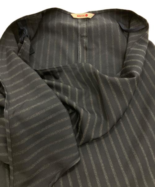 BACCA（バッカ）BACCA (バッカ) STRIPE GABARDINE WRAP LONG SKIRT ネイビー サイズ:36の古着・服飾アイテム
