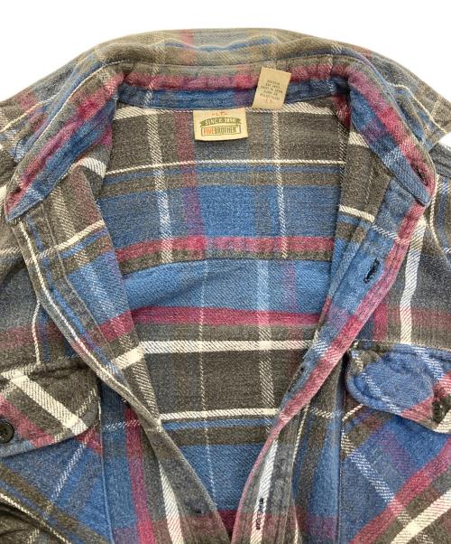 FIVE BROTHER（ファイブブラザー）FIVE BROTHER (ファイブブラザー) 長袖シャツ ブルー×レッド サイズ:LTの古着・服飾アイテム