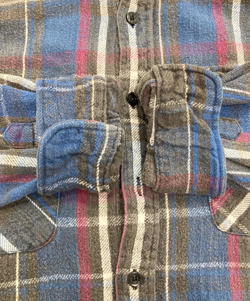 FIVE BROTHER（ファイブブラザー）FIVE BROTHER (ファイブブラザー) 長袖シャツ ブルー×レッド サイズ:LTの古着・服飾アイテム