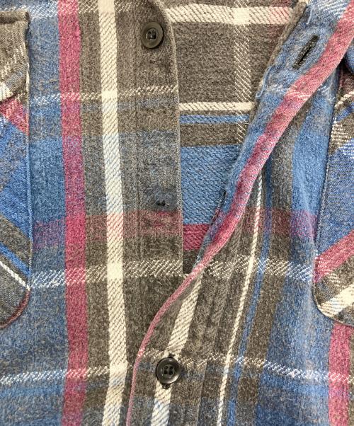 FIVE BROTHER（ファイブブラザー）FIVE BROTHER (ファイブブラザー) 長袖シャツ ブルー×レッド サイズ:LTの古着・服飾アイテム