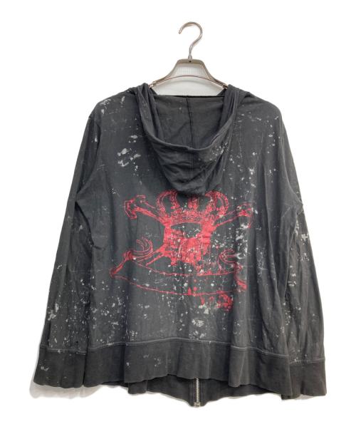 h.ANARCHY（エイチアナーキ）h.ANARCHY (エイチアナーキ) 総プリントジップパーカー ブラック サイズ: Freeの古着・服飾アイテム