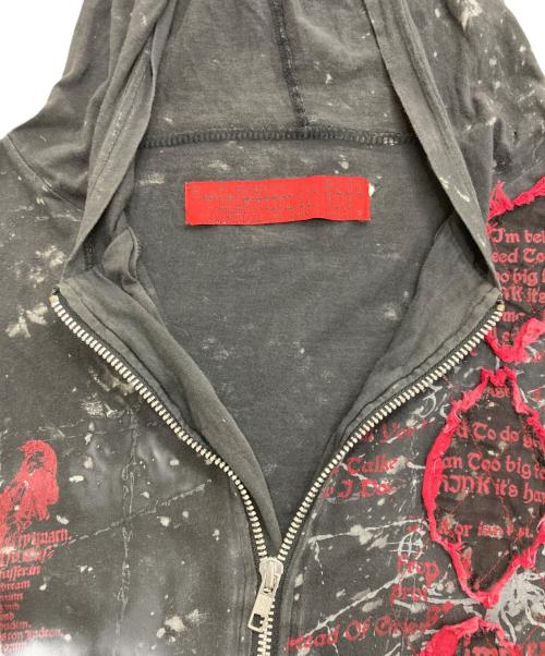 h.ANARCHY（エイチアナーキ）h.ANARCHY (エイチアナーキ) 総プリントジップパーカー ブラック サイズ: Freeの古着・服飾アイテム