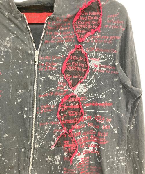 h.ANARCHY（エイチアナーキ）h.ANARCHY (エイチアナーキ) 総プリントジップパーカー ブラック サイズ: Freeの古着・服飾アイテム