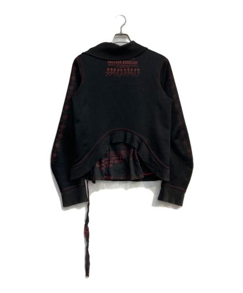 h.ANARCHY（エイチアナーキ）h.ANARCHY (エイチアナーキ) ジップアップレイヤードスウェット ブラック サイズ:Freeの古着・服飾アイテム