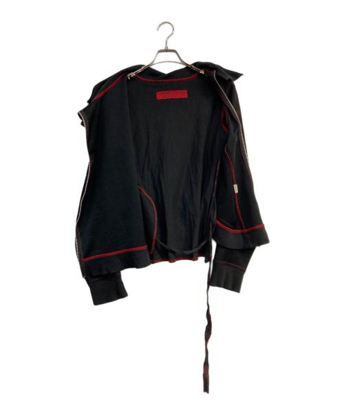 h.ANARCHY（エイチアナーキ）h.ANARCHY (エイチアナーキ) ジップアップレイヤードスウェット ブラック サイズ:Freeの古着・服飾アイテム