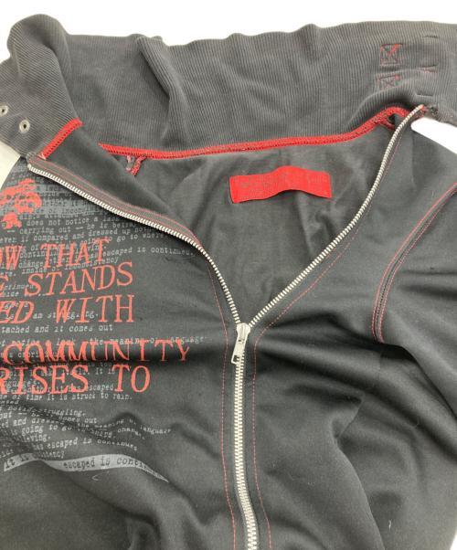 h.ANARCHY（エイチアナーキ）h.ANARCHY (エイチアナーキ) ジップアップレイヤードスウェット ブラック サイズ:Freeの古着・服飾アイテム