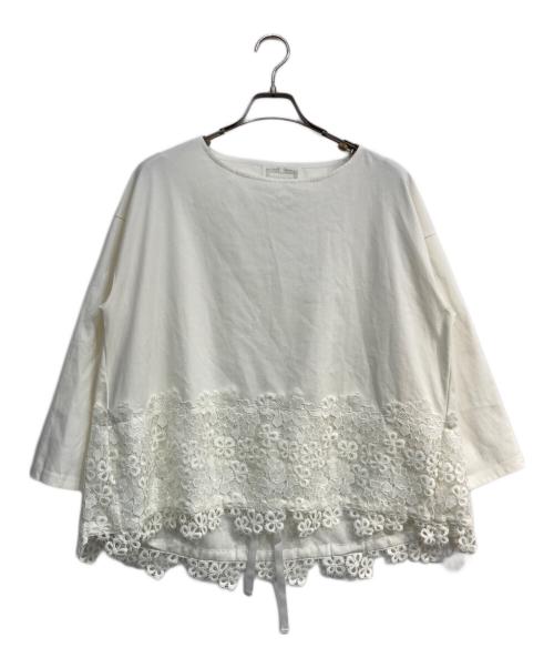 BEARDSLEY（ビアズリー）BEARDSLEY (ビアズリー) 裾レースカットソー ホワイト サイズ:Freeの古着・服飾アイテム