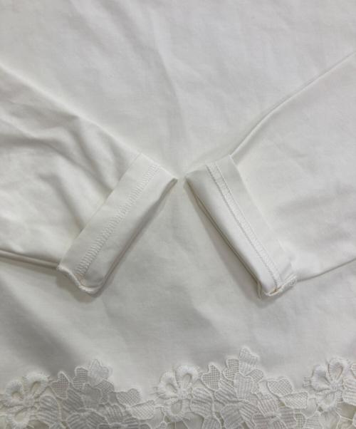 BEARDSLEY（ビアズリー）BEARDSLEY (ビアズリー) 裾レースカットソー ホワイト サイズ:Freeの古着・服飾アイテム
