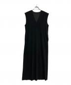 CITYSHOPシティショップ）の古着「FAUX SUEDE I-LINE DRESS：ワンピース」｜ブラック