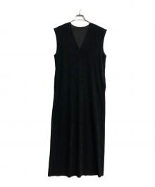 CITYSHOP（シティショップ）の古着「FAUX SUEDE I-LINE DRESS：ワンピース」｜ブラック