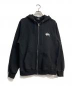 stussyステューシー）の古着「ジップパーカー」｜ブラック