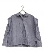 HERENCIAヘレンチア）の古着「Back ribbon blouse」｜ブルー×ホワイト