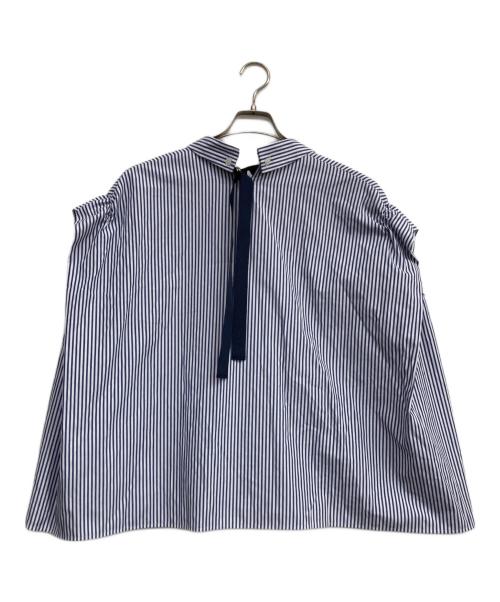 HERENCIA（ヘレンチア）HERENCIA (ヘレンチア) Back ribbon blouse ブルー×ホワイト サイズ:ｆｒｅｅの古着・服飾アイテム