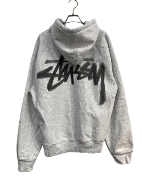 stussy（ステューシー）stussy (ステューシー) DIZZY STOCK HOODIE グレー サイズ:Lの古着・服飾アイテム