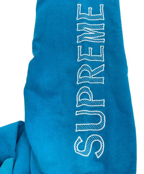 SUPREME（シュプリーム）SUPREME (シュプリーム) Sleeve Embroidery Hoodeed ブルー サイズ:XLargeの古着・服飾アイテム