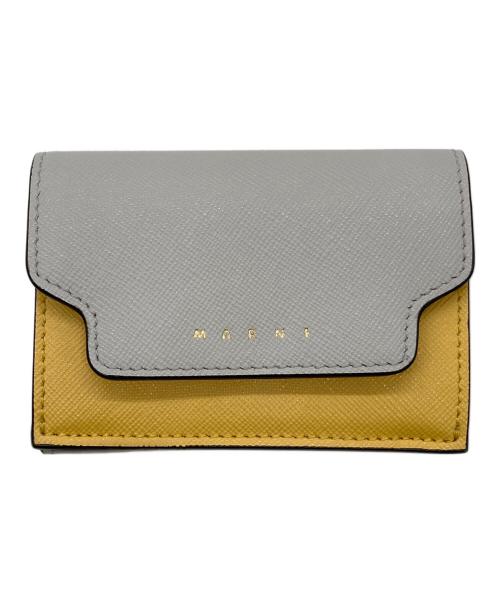 MARNI（マルニ）MARNI (マルニ) コンパクトウォレット グレー×ベージュの古着・服飾アイテム