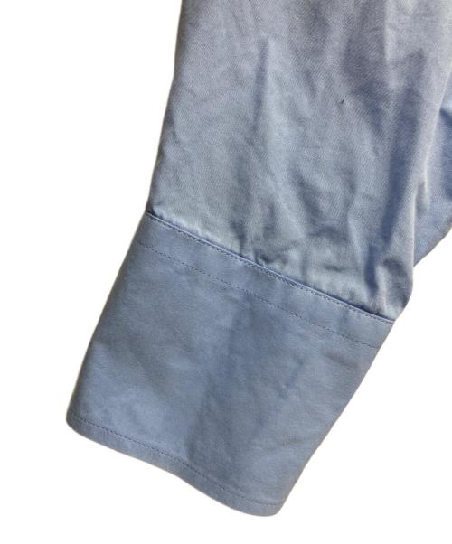 PRADA（プラダ）PRADA (プラダ) ラバーロゴワンポケット ボタンダウン長袖シャツ ブルー サイズ:38/15の古着・服飾アイテム