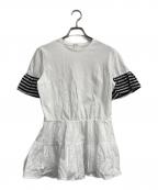 BORDERS at BALCONYボーダーズアットバルコニー）の古着「ペプラムトップス Tシャツ」｜ホワイト