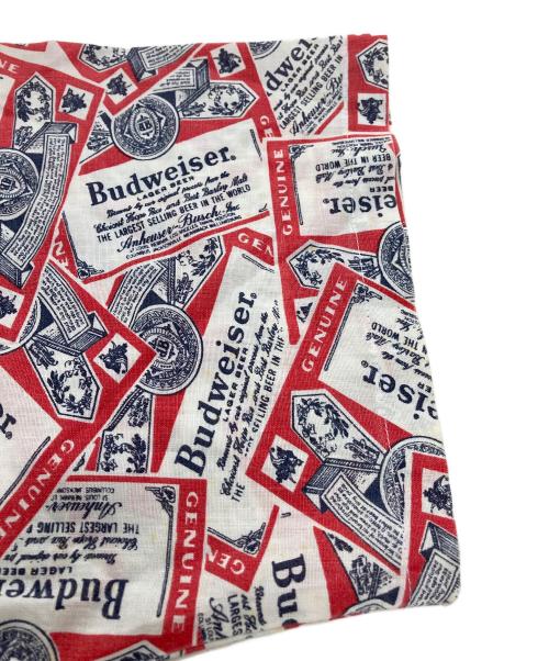 PERMANENT PRESS（パーマネントプレス）PERMANENT PRESS (パーマネントプレス) budweiserオールオーバープリントオープンカラーシャツ レッド サイズ:Lの古着・服飾アイテム
