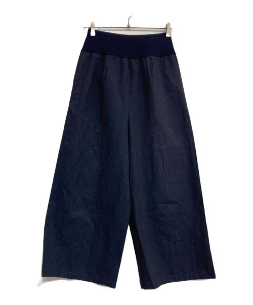 BEARDSLEY（ビアズリー）BEARDSLEY (ビアズリー) リネンコットンパンツ ネイビー サイズ:Freeの古着・服飾アイテム