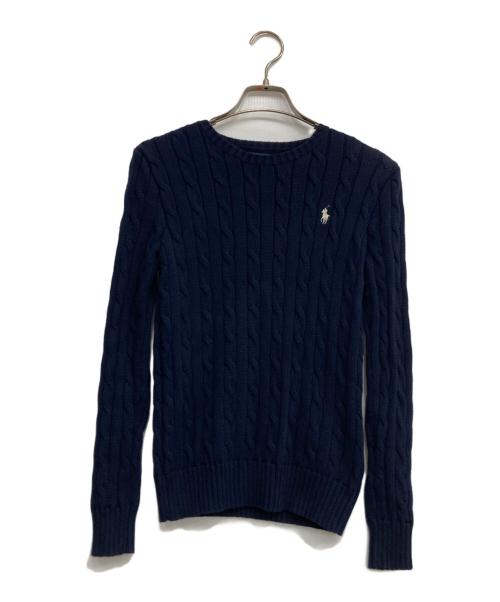 POLO RALPH LAUREN（ポロ・ラルフローレン）POLO RALPH LAUREN (ポロ・ラルフローレン) ケーブルニット ネイビー サイズ: XSの古着・服飾アイテム