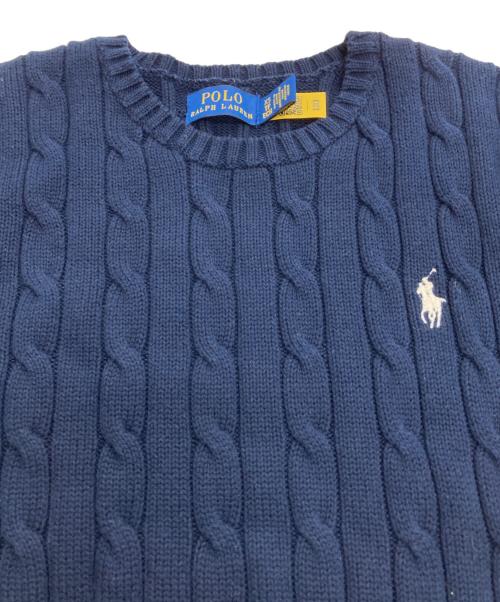 POLO RALPH LAUREN（ポロ・ラルフローレン）POLO RALPH LAUREN (ポロ・ラルフローレン) ケーブルニット ネイビー サイズ: XSの古着・服飾アイテム