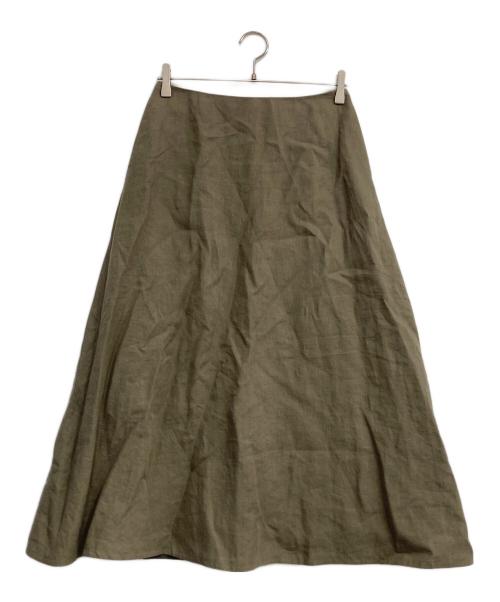 EVERYDAY I LIKE.（エヴリデイ アイ ライク）EVERYDAY I LIKE. (エヴリデイ アイ ライク) Linen Flare Skirt ブラウン サイズ:36の古着・服飾アイテム