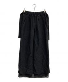 deres（デレス）の古着「Nina squeeze linen skirt」｜ブラック