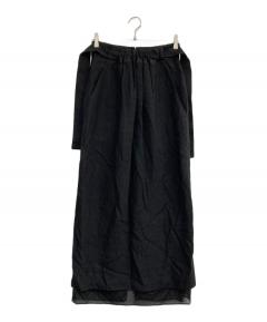 中古・古着通販】deres (デレス) Nina squeeze linen skirt ブラック