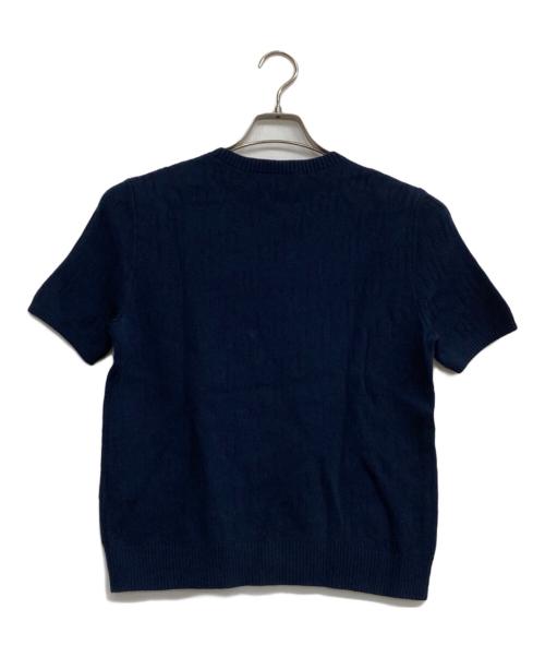 LAUREN RALPH LAUREN（ローレン ラルフ ローレン）LAUREN RALPH LAUREN (ローレン ラルフ ローレン) S/Sモノグラムロゴニット ネイビー サイズ:Mの古着・服飾アイテム