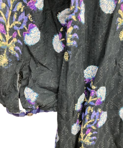 ne quittez pas（ヌキテパ）ne quittez pas (ヌキテパ) COTTON JQD MARIGOLD PRINT 長袖ワンピース ネイビー サイズ:Ｍの古着・服飾アイテム