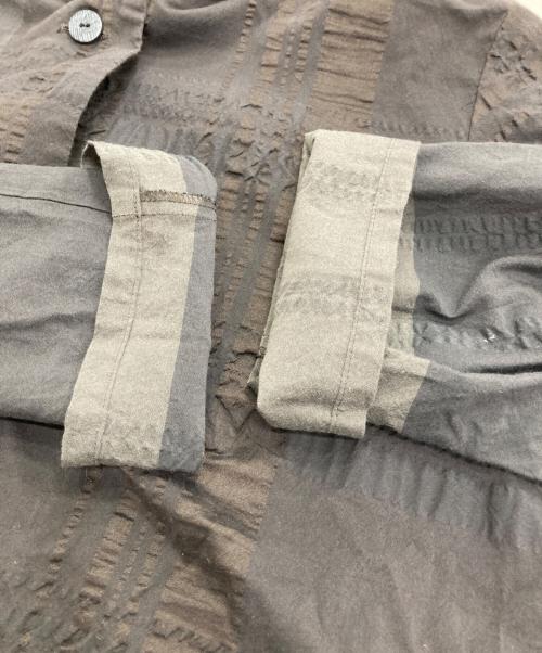 慈雨（ジウ）慈雨 (ジウ) 変形デザインシャツ ブラウン サイズ:40の古着・服飾アイテム