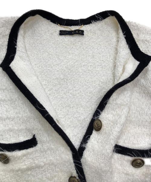 Curensology（カレンソロジー）Curensology (カレンソロジー) Mole Tweed Cardigan アイボリー×ブラック サイズ:FREEの古着・服飾アイテム