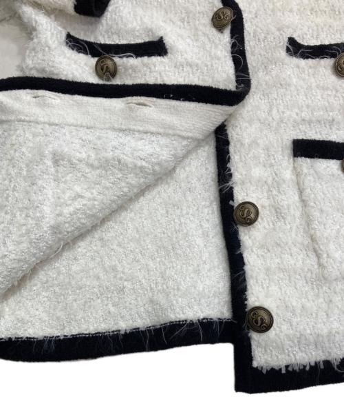 Curensology（カレンソロジー）Curensology (カレンソロジー) Mole Tweed Cardigan アイボリー×ブラック サイズ:FREEの古着・服飾アイテム