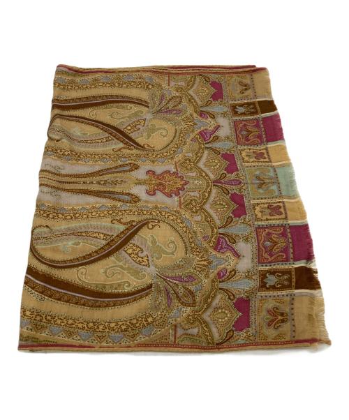 ETRO（エトロ）ETRO (エトロ) シルク混ペイズリーストール ブラウン×レッドの古着・服飾アイテム