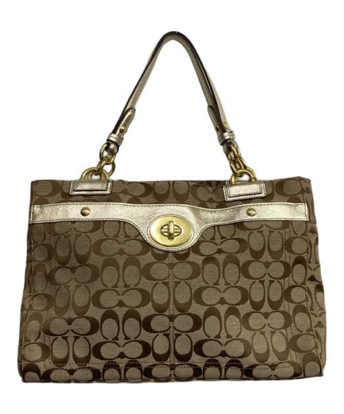 COACH（コーチ）COACH (コーチ) シグネチャートートバッグ ブラウンの古着・服飾アイテム