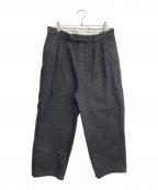 STEVEN ALANスティーブンアラン）の古着「13.5oz デニム インツープリーツ ドレス トラウザーズ」｜グレー