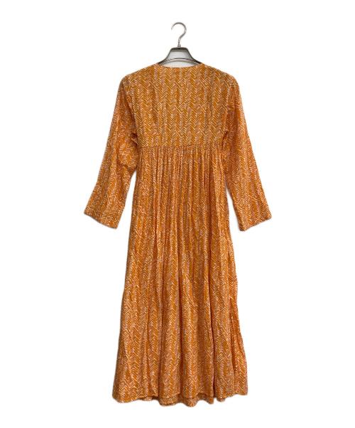 ne quittez pas（ヌキテパ）ne quittez pas (ヌキテパ) COTTON VOILE ZIGZAG GOWN オレンジ サイズ:記載なしの古着・服飾アイテム