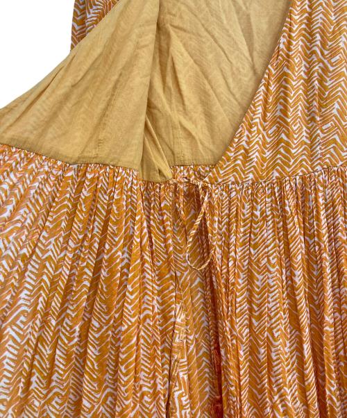 ne quittez pas（ヌキテパ）ne quittez pas (ヌキテパ) COTTON VOILE ZIGZAG GOWN オレンジ サイズ:記載なしの古着・服飾アイテム