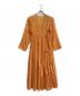ne quittez pas（ヌキテパ）の古着「COTTON VOILE ZIGZAG GOWN」｜オレンジ