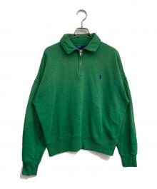POLO RALPH LAUREN（ポロ・ラルフローレン）の古着「ハーフジップスウェット」｜グリーン