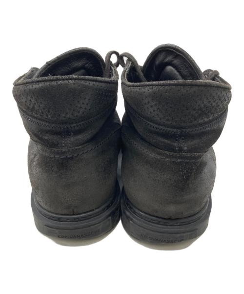 KRIS VAN ASSCHE（クリス ヴァン アッシュ）KRIS VAN ASSCHE (クリス ヴァン アッシュ) レザーハイカットスニーカー ブラック サイズ:40の古着・服飾アイテム