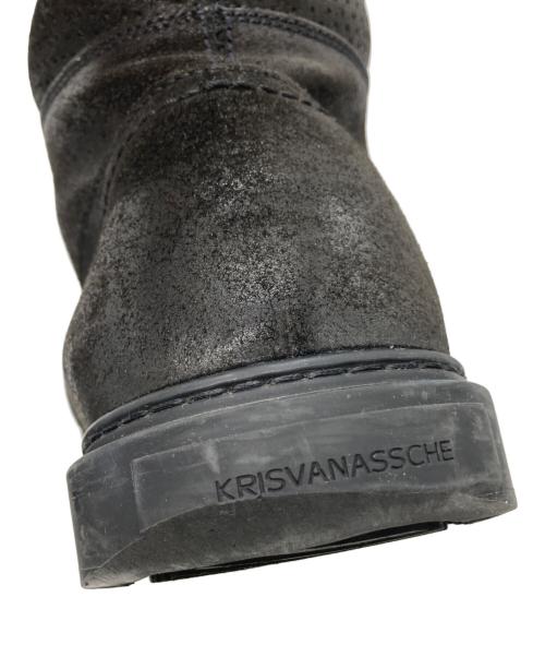 KRIS VAN ASSCHE（クリス ヴァン アッシュ）KRIS VAN ASSCHE (クリス ヴァン アッシュ) レザーハイカットスニーカー ブラック サイズ:40の古着・服飾アイテム