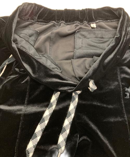 YSTRDY'S TMRRW（イエスタデイズトゥモロウ）YSTRDY'S TMRRW (イエスタデイズトゥモロウ) ベロアクロップドパンツ ブラック サイズ:Ｍの古着・服飾アイテム