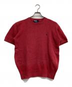 POLO RALPH LAURENポロ・ラルフローレン）の古着「半袖コットンニット」｜レッド