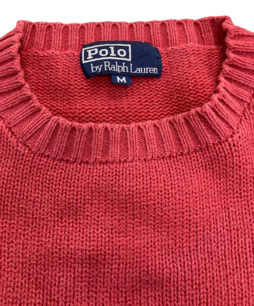 POLO RALPH LAUREN（ポロ・ラルフローレン）POLO RALPH LAUREN (ポロ・ラルフローレン) 半袖コットンニット レッド サイズ:Ｍの古着・服飾アイテム